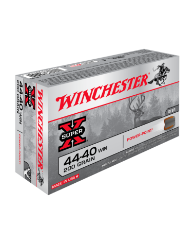 Boîte de 50 cartouches .44-40 WIN SP Winchester – Catégorie C, vente exclusivement en magasin