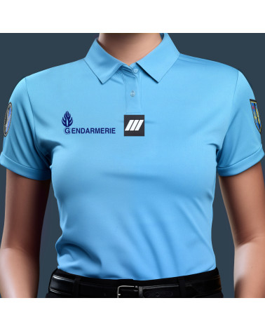 Polo Gendarmerie Femme Bleu Cooldry – OPEX, technique et adapté à la morphologie féminine