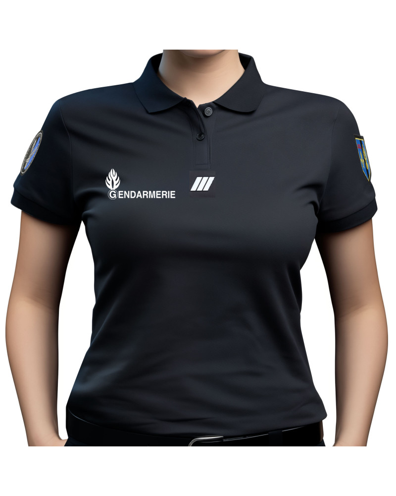 POLO GENDARMERIE NOIR COOLDRY FEMME - OPEX POLO GENDARMERIE NOIR COOLDRY FEMME - OPEX