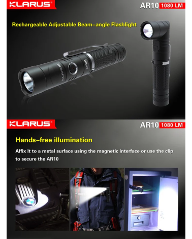 Lampe Klarus AR10 – Puissante, rotative et rechargeable, idéale terrain