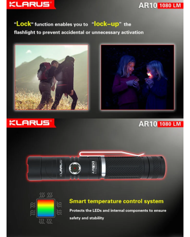 Lampe Klarus AR10 – Puissante, rotative et rechargeable, idéale terrain Lampe Klarus AR10 – Puissante, rotative et rechargeable, idéale terrain