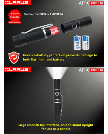 Lampe Klarus AR10 – Puissante, rotative et rechargeable, idéale terrain Lampe Klarus AR10 – Puissante, rotative et rechargeable, idéale terrain