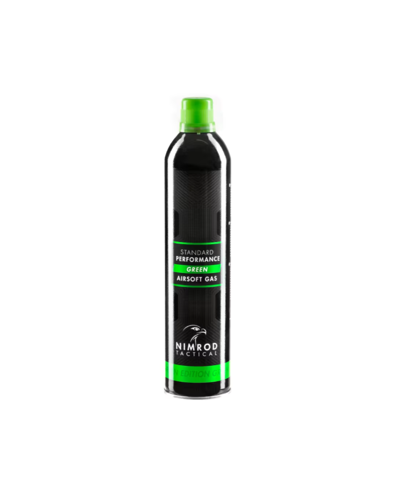 Bouteille de gaz Green 500 ml NIMROD pour répliques airsoft GBB avec lubrifiant intégré Bouteille de gaz Green 500 ml NIMROD pour répliques airsoft GBB avec lubrifiant intégré