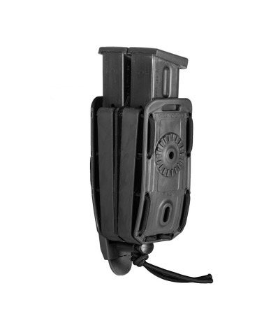 Porte-chargeur double noir Vega Holster 8BL01 avec fixation MOLLE et maintien BUNGY