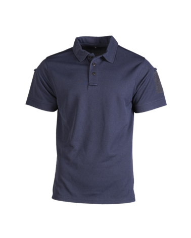 Polo Mil-Tec Quick Dry bleu à manches courtes, léger et respirant