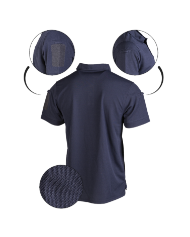 Polo Mil-Tec Quick Dry bleu à manches courtes, léger et respirant Polo Mil-Tec Quick Dry bleu à manches courtes, léger et respirant