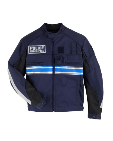 Blouson moto été V2 OROD avec bandes bleues style Gitane