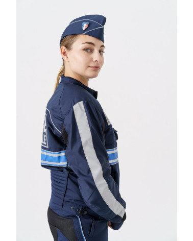 Blouson moto été V2 OROD avec bandes bleues style Gitane Blouson moto été V2 OROD avec bandes bleues style Gitane