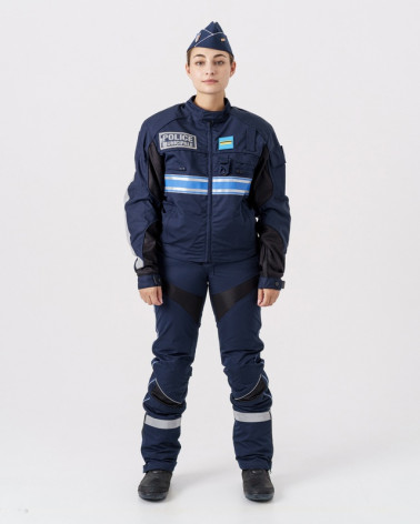 Blouson moto été V2 OROD avec bandes bleues style Gitane Blouson moto été V2 OROD avec bandes bleues style Gitane