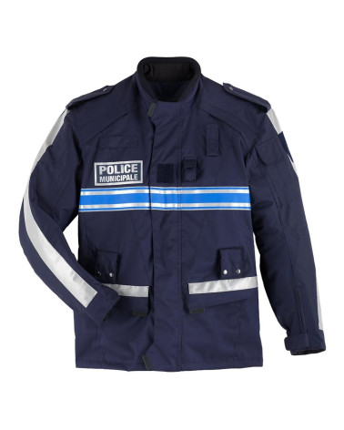 Parka moto hiver OROD PM V2 avec bandes bleues Gitane et doublure thermique