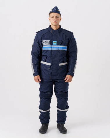 Parka moto hiver OROD PM V2 avec bandes bleues Gitane et doublure thermique Parka moto hiver OROD PM V2 avec bandes bleues Gitane et doublure thermique