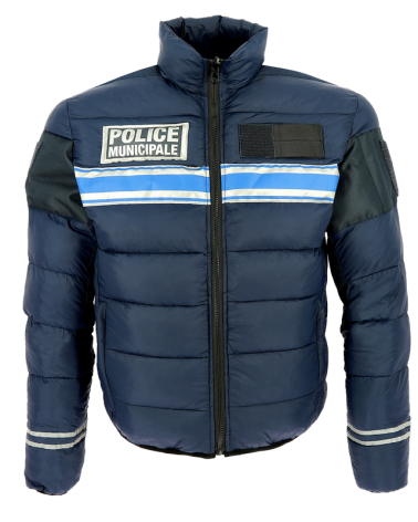 Doudoune Gravity noire avec bande Gitane pour Police Municipale – DMB Uniform