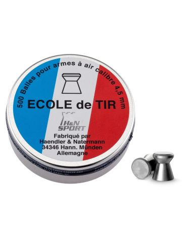 Boîte de 500 plombs H&N SPORT École de Tir calibre 4.5 mm pour tir sportif