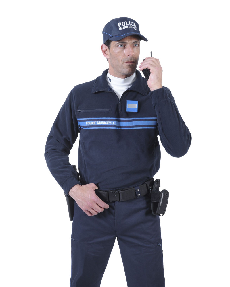 Pull polaire léger Police Municipale Equipol avec marquage et velcros pour écussons Pull polaire léger Police Municipale Equipol avec marquage et velcros pour écussons