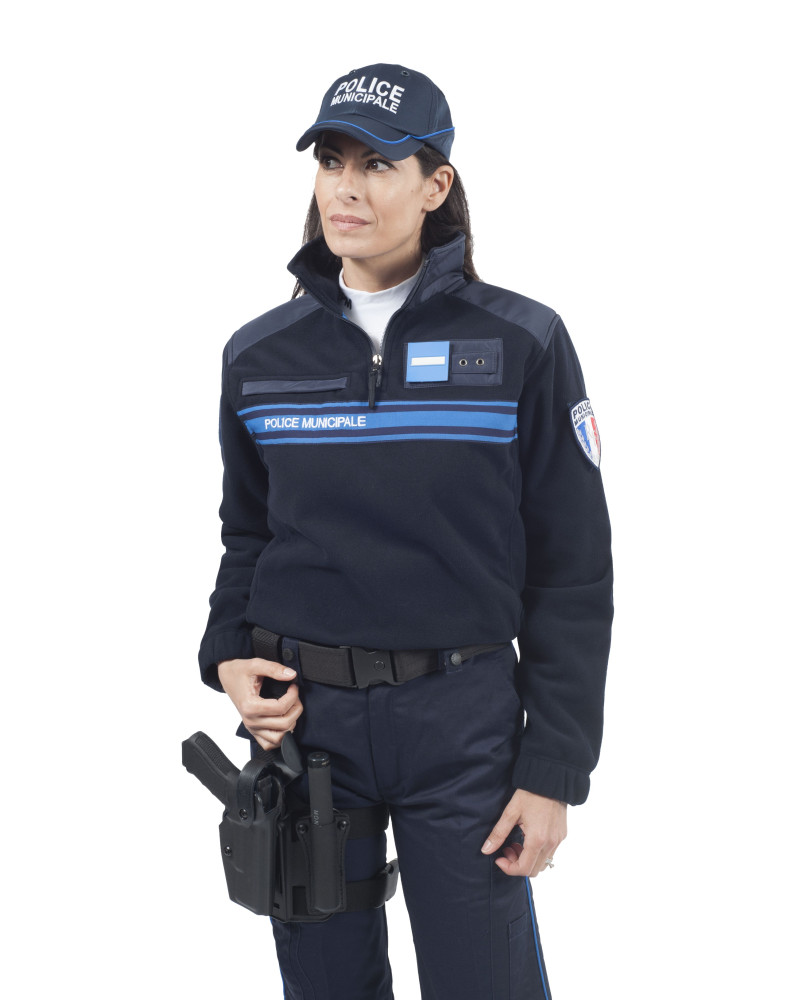 Pull-over polaire XTRA Equipol pour Police Municipale avec marquage et bandes bleues gitanes Pull-over polaire XTRA Equipol pour Police Municipale avec marquage et bandes bleues gitanes