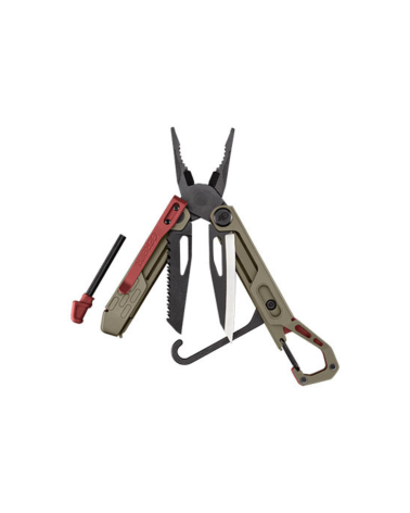 Pince multifonction Gerber Stakeout Spark 10 outils avec manche Coyote et rouge, lame noire Pince multifonction Gerber Stakeout Spark 10 outils avec manche Coyote et rouge, lame noire