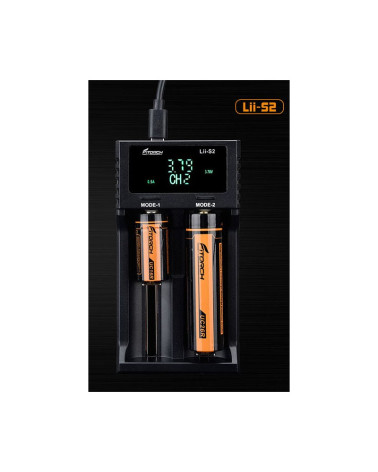 Chargeur intelligent Fitorch pour 2 batteries Li-ion avec écran LED et port USB