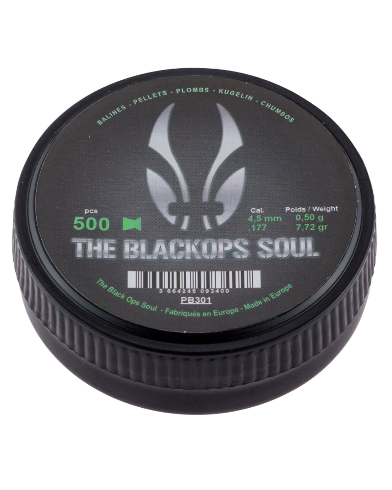 PLOMBS TÊTE PLATE 4.5mm (.177) x500 - THE BLACK OPS SOUL PLOMBS TÊTE PLATE 4.5mm (.177) x500 - THE BLACK OPS SOUL