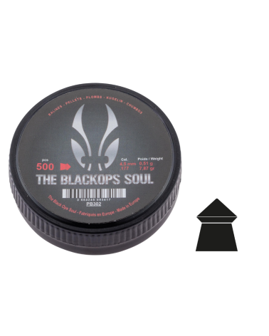 Plombs 4.5mm à tête pointue pour tir puissant – Black Ops Soul
