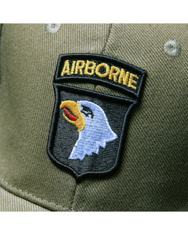 Casquette Airborne verte Fostex Garments avec broderie aéroportée Casquette Airborne verte Fostex Garments avec broderie aéroportée