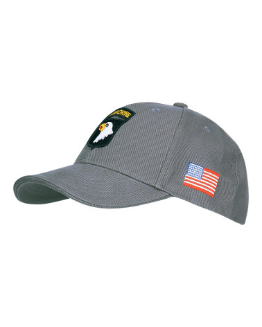 Casquette Airborne grise Fostex Garments avec patch brodé militaire