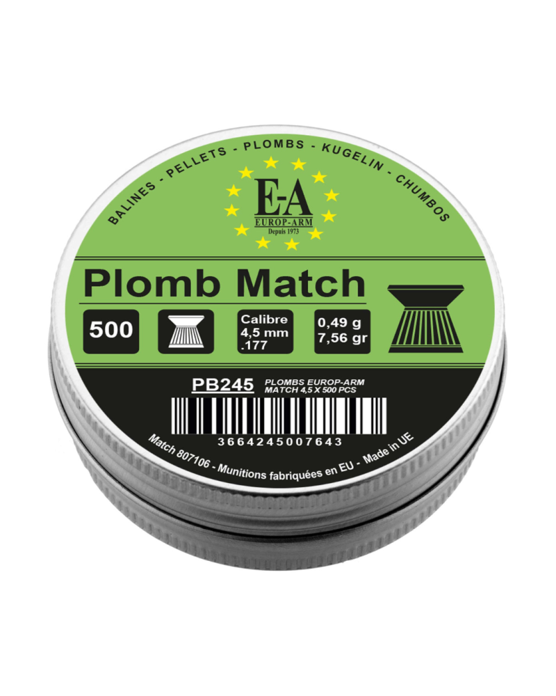 PLOMBS TÊTE PLATE 4.5mm (.177) x500 - EUROPARM PLOMBS TÊTE PLATE 4.5mm (.177) x500 - EUROPARM