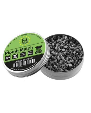 Plombs Europ-Arm 4,5mm tête plate – Boîte de 500 pour tir de précision et loisirs Plombs Europ-Arm 4,5mm tête plate – Boîte de 500 pour tir de précision et loisirs