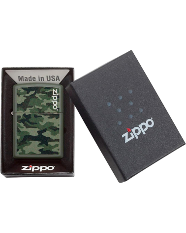 Briquet Zippo Camo Green Matte – Rechargeable, coupe-vent, finition camouflage tactique Briquet Zippo Camo Green Matte – Rechargeable, coupe-vent, finition camouflage tactique