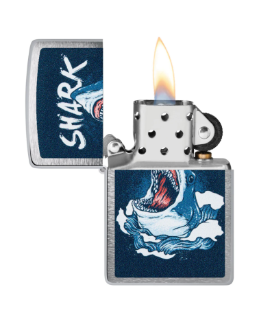 Briquet Zippo Shark Design – Chrome brossé, impression couleur, rechargeable et garanti à vie Briquet Zippo Shark Design – Chrome brossé, impression couleur, rechargeable et garanti à vie