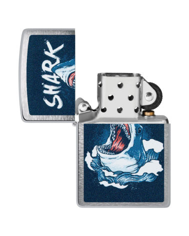 Briquet Zippo Shark Design – Chrome brossé, impression couleur, rechargeable et garanti à vie Briquet Zippo Shark Design – Chrome brossé, impression couleur, rechargeable et garanti à vie
