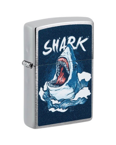 Briquet Zippo Shark Design – Chrome brossé, impression couleur, rechargeable et garanti à vie Briquet Zippo Shark Design – Chrome brossé, impression couleur, rechargeable et garanti à vie
