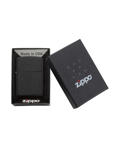Briquet Zippo Black Crackle – Finition texturée noire, style militaire, rechargeable, fabriqué aux USA Briquet Zippo Black Crackle – Finition texturée noire, style militaire, rechargeable, fabriqué aux USA