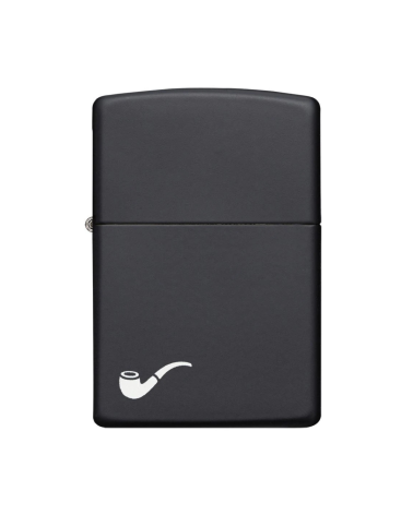 Zippo Black Pipe Light – Briquet noir mat pour fumeurs de pipe, coupe-vent et rechargeable