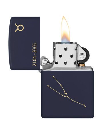 Zippo Zodiac Taurus – Briquet astrologique signe du Taureau, finition chrome brossé, rechargeable et garanti à vie Zippo Zodiac Taurus – Briquet astrologique signe du Taureau, finition chrome brossé, rechargeable et garanti à vie