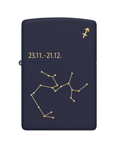 Zippo Zodiac Sagittarius – Briquet signe astrologique Sagittaire en chrome brossé, design archer céleste Zippo Zodiac Sagittarius – Briquet signe astrologique Sagittaire en chrome brossé, design archer céleste