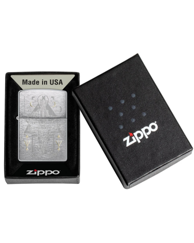 Zippo Treasure Bond – Briquet Brushed Chrome à motifs western et touches laiton