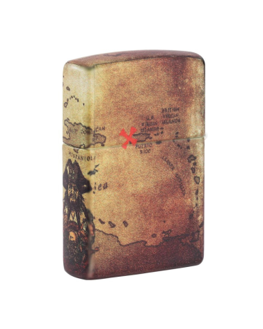 Zippo Pirate Ship – Briquet blanc mat avec illustration navire pirate 540°