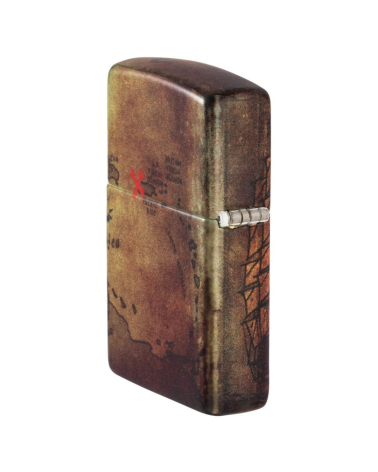 Zippo Pirate Ship – Briquet blanc mat avec illustration navire pirate 540°
