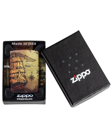 Zippo Pirate Ship – Briquet blanc mat avec illustration navire pirate 540° Zippo Pirate Ship – Briquet blanc mat avec illustration navire pirate 540°