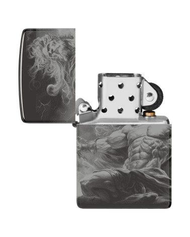 Briquet Zippo Zeus – Design 360° en finition noire brillante, rechargeable et garanti à vie. Briquet Zippo Zeus – Design 360° en finition noire brillante, rechargeable et garanti à vie.