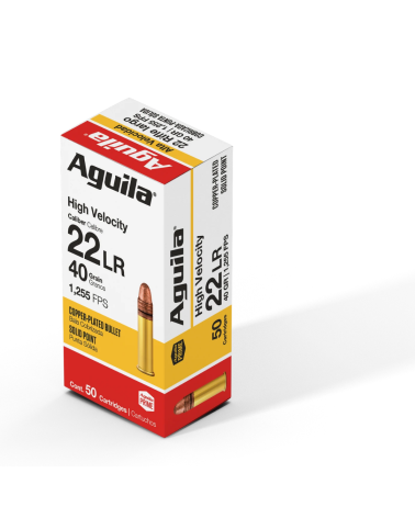Cartouches Aguila .22 LR HV SP 40gr – boîte de 50 munitions pour tir sportif.
