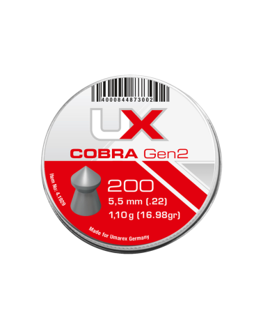Plombs pointus UMAREX UX Cobra Gen2 calibre 5.5 mm (.22) – Boîte de 200.