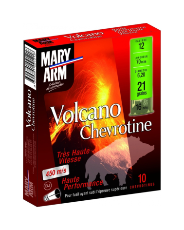 Cartouches Mary Arm Volcano chevrotine 12/70 pour tir longue distance