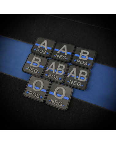 Patch groupe sanguin A- TBLF avec fixation Velcro – identification tactique