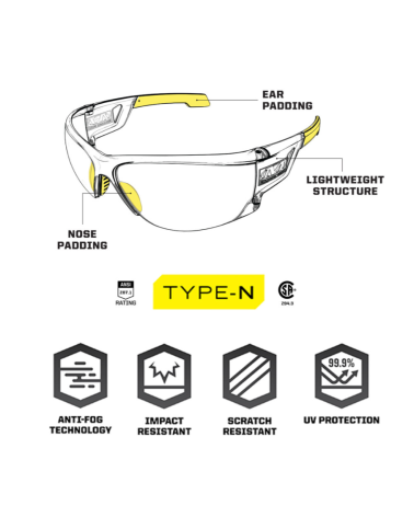 Lunettes balistiques fumées Mechanix Type-N avec écran anti-buée et branches confortables Lunettes balistiques fumées Mechanix Type-N avec écran anti-buée et branches confortables