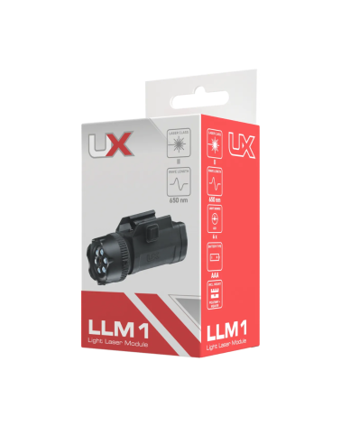 Lampe laser LLM1 Umarex avec laser rouge et 6 LED pour fixation Weaver 21 mm Lampe laser LLM1 Umarex avec laser rouge et 6 LED pour fixation Weaver 21 mm