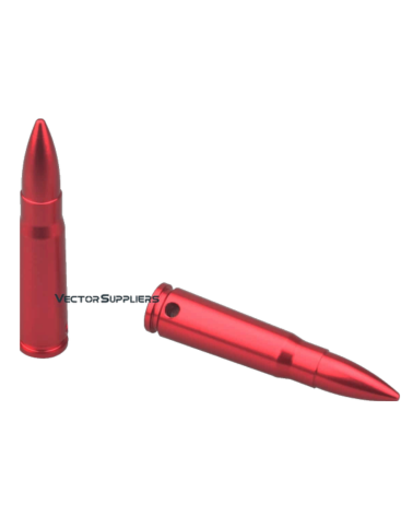 Lot de 6 douilles d’entraînement 7.62x39 Vector Optics en aluminium anodisé rouge