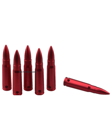 Lot de 6 douilles d’entraînement 7.62x39 Vector Optics en aluminium anodisé rouge Lot de 6 douilles d’entraînement 7.62x39 Vector Optics en aluminium anodisé rouge
