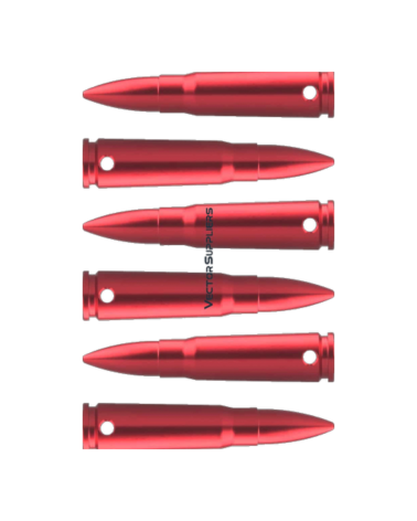 Lot de 6 douilles d’entraînement 7.62x39 Vector Optics en aluminium anodisé rouge