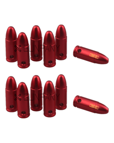 Lot de 12 douilles d’entraînement 9mm Vector Optics en aluminium anodisé rouge Lot de 12 douilles d’entraînement 9mm Vector Optics en aluminium anodisé rouge